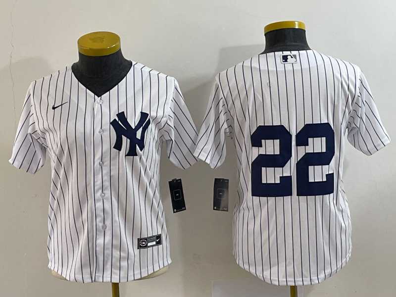 Womens New York Yankees #22 Jacoby Ellsbury White Stitched Cool Base Nike Jersey->mlb womens jerseys->MLB Jersey